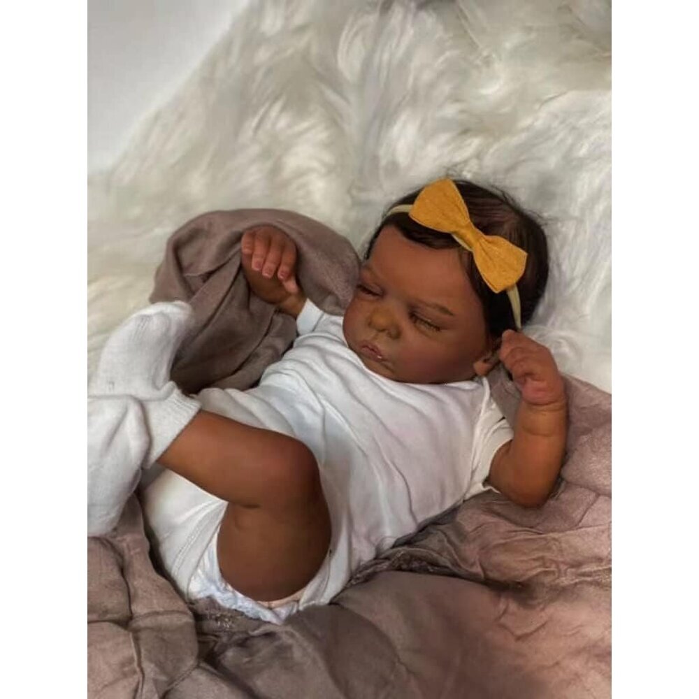 Reborn Baby Dolls Black Girl Black Reborn Toddler Doll Silicone 19 Inches - New